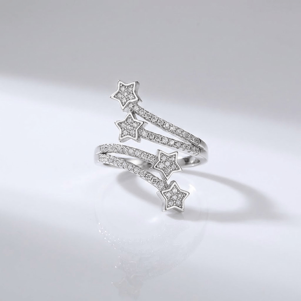 Silver Star Zirconia Wrap - (Adjustable)