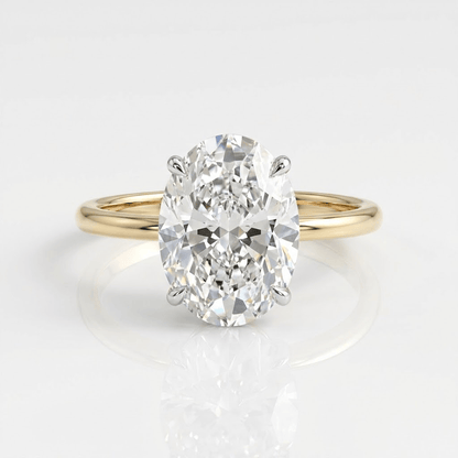Oval Diamond Solitaire Ring