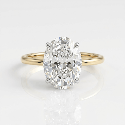 Oval Diamond Solitaire Ring