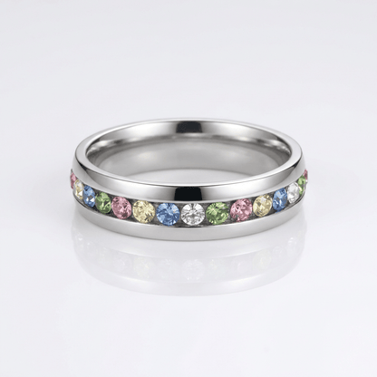 Colorful Crystal Eternity Band Ring
