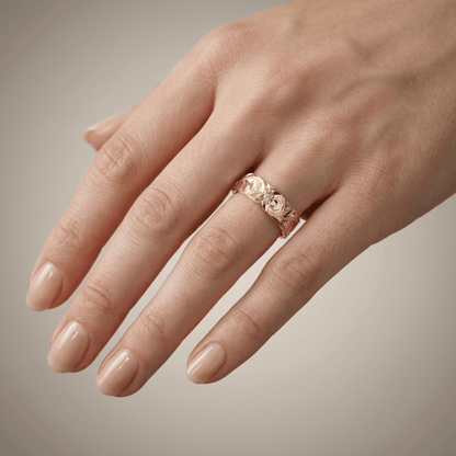 Gold Leaf Vintage Band Ring