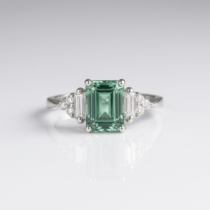 Silver Diamond Trio Ring