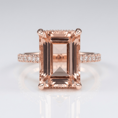 Rose Gold Morganite Pave Ring