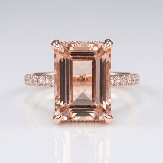 Rose Gold Morganite Pave Ring