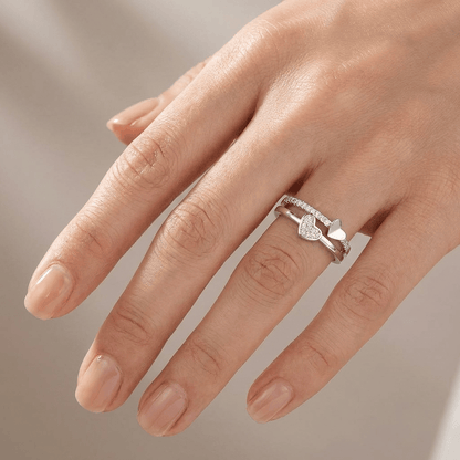 Rose Gold Heart Zirconia - (Adjustable)
