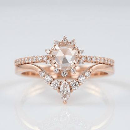 Rose Gold Zirconia Halo Ring