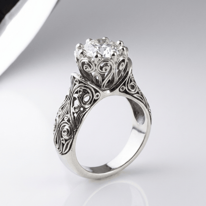 Silver Zirconia Heirloom Ring