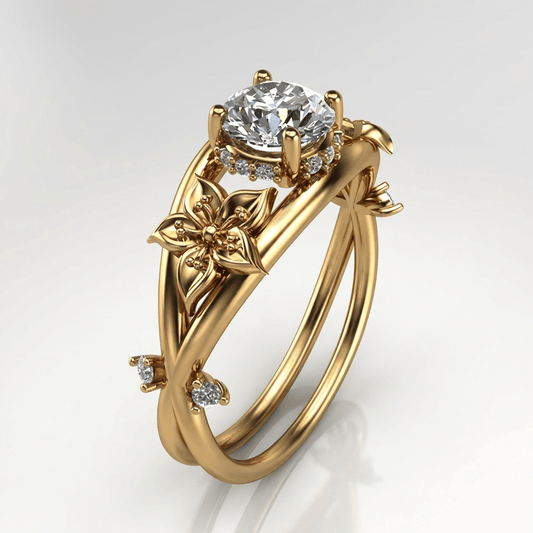 Gold Zirconia Blooming Grace Ring