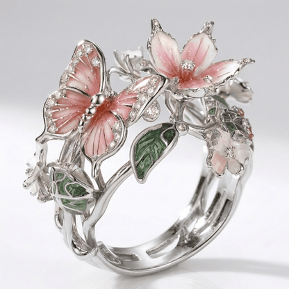 Silver Butterfly Dreamer Ring - (Adjustable)