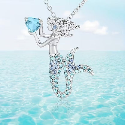 Crystal Mermaid Pendant Necklace