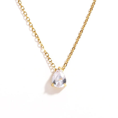 Crystal Teardrop Birthstone Necklace