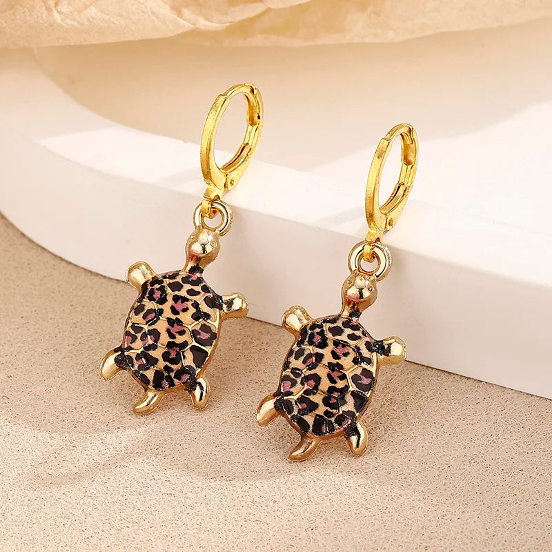 Sea Turtle Huggie Earrings Ocean Charm