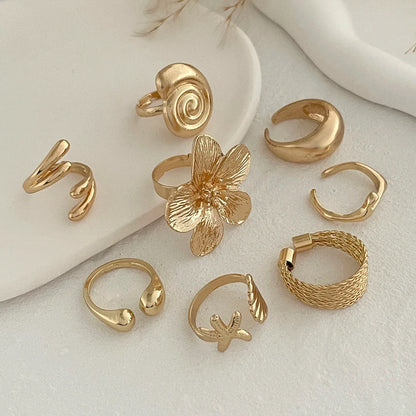 Vintage Flower Petal Ring Collection