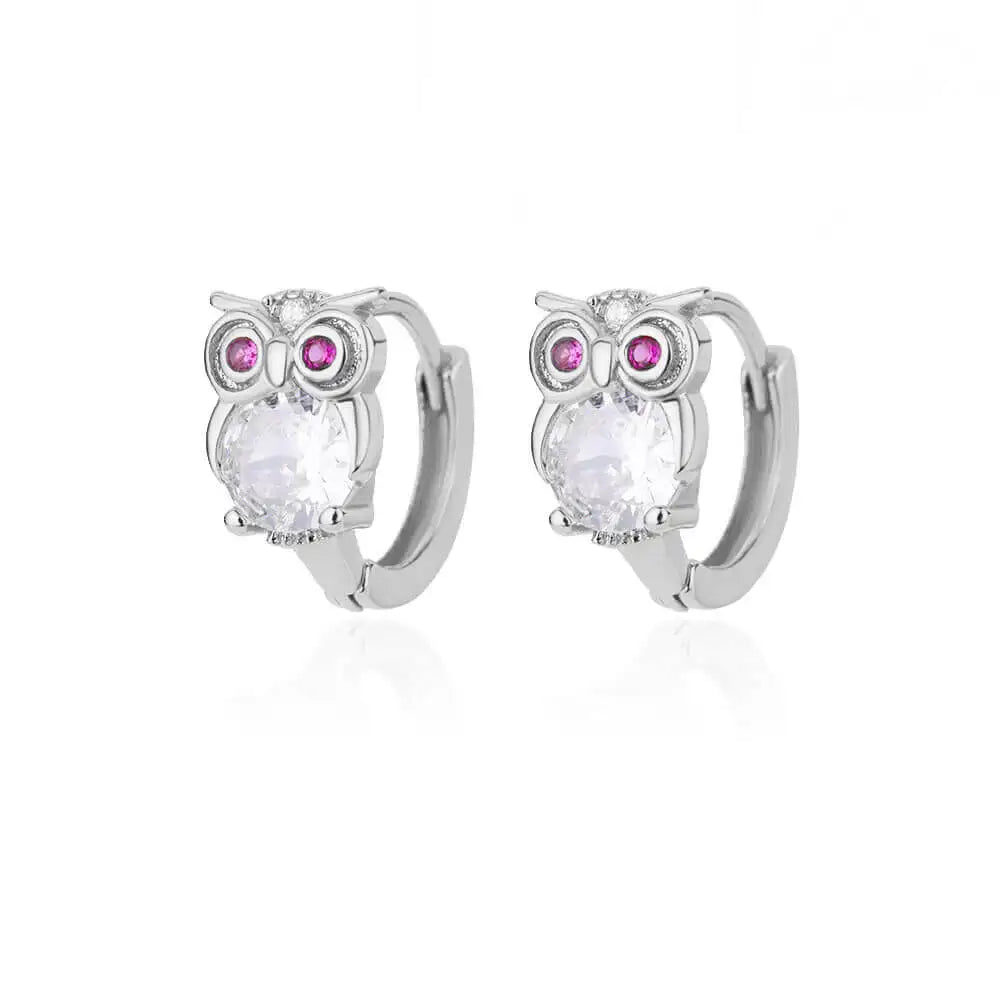 Crystal Animal Hoop Earrings