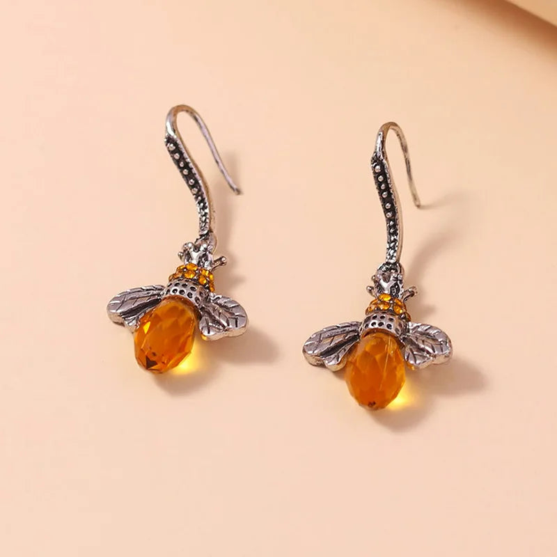 Vintage Bee Necklace & Earrings Set