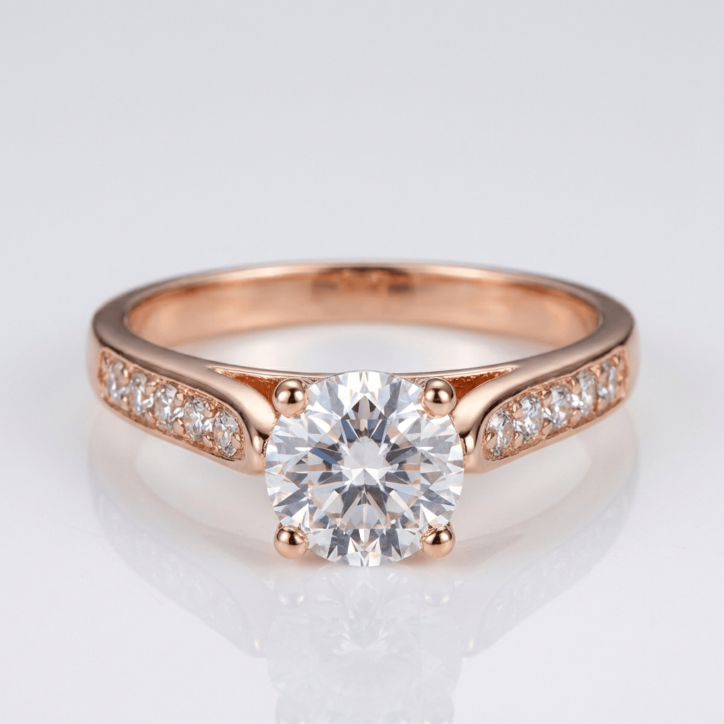 Classic Round Zirconia Rose Gold Ring