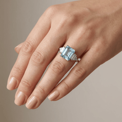 Silver Diamond Trio Ring